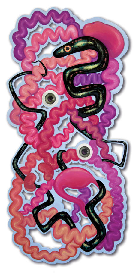 I Went Into Surgery And All I Got Was This Eel, 2025, Acrylic on Wood.