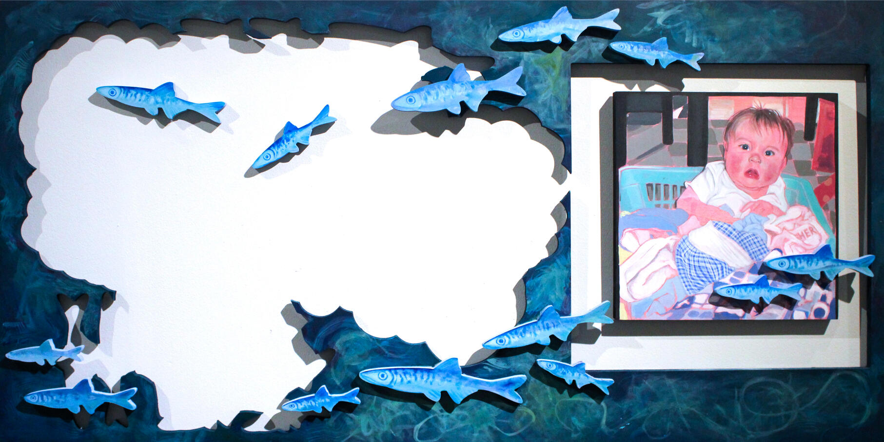 Sometimes It Whispers, 2025, Acrylic on Wood, 36 x 60in.